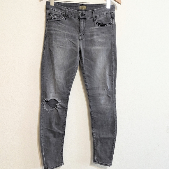 Mother Skinny Jeans Gray Distressed Mid Rise The Looker Last Chance Saloon Sz 29 - Picture 1 of 10